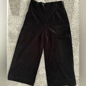 Women’s Zara Black Celvet High School Rose Wide Leg Pants Size XL